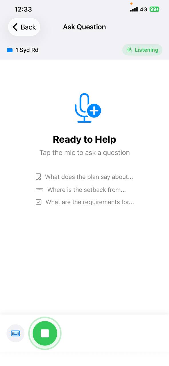 AskThePlans iOS app: you ask